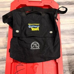 VTG Blockbuster Video Black Large canvas messenger bag with adjustable straps